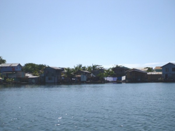 Typical village along the back bay