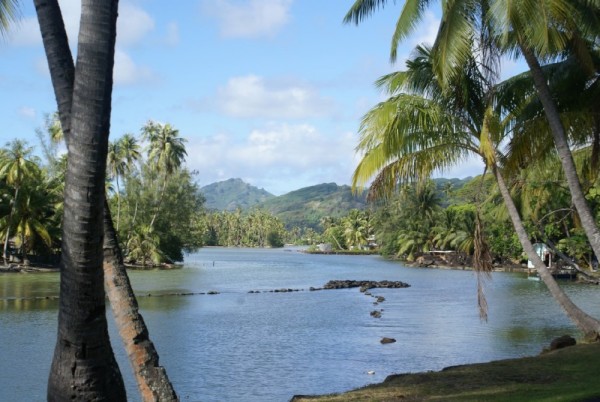 Remnants of ancient rock fish traps can still be seen in the lagoons of Huahine