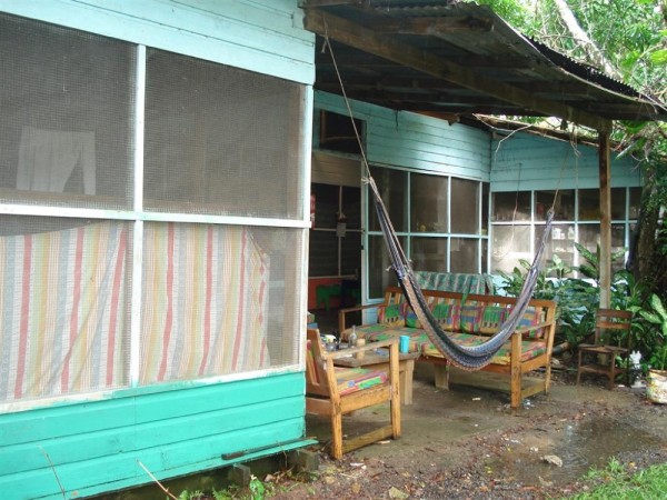 One of the volunteers housing units