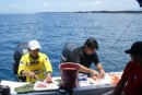 While the dive master and boat crew made us lunch of just caught yellow fin tuna ceviche