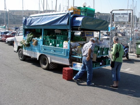 Fruit and Vegetable Delivery truck at Msida marina