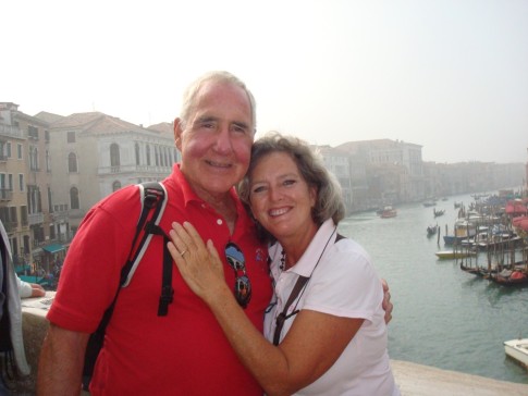 Katherine & Craig on the Ponte Rialto with the Grand Canal in the background