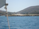 View of Leros runway as Sangaris approaches her winter mooring