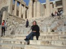 Kath on Parthenon steps - should have a side-by-side photo of same scene in 1973!
