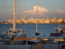 Sunset on Molfetta and Sangaris at the Ippocampo Dock