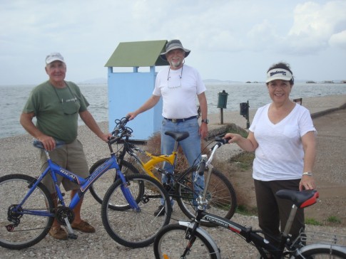 Craig, Ted & Maria - cycling day to Tourlida