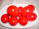 Traditional Greek red Easter eggs
