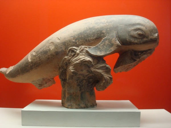 ancient "Dolphin on a Wave" statue found in remains at Olympia