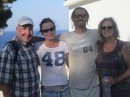 Kath & Craig with Partheni boatyard pals Rachel & Ollie