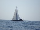 Neighbors at Sea - fellow American sailors aboard "Tropic Bird" off in the Golfo di Taranto