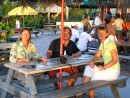 We went to the Buccaneers Beach Bar with Anne and Michael (s/v Nimue) for a sundowner one night...
