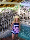 Sherry, braving the hot springs, at 108F.