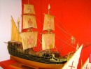Ship model in the Columbus House museum.