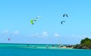 Kite Surfers off Green Island.  They entertained us for most of the day!