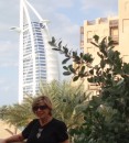 The Burj Al Arab Hotel is in the background. Taken from Souk Madinat.