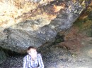 Phil in ochre cave, Schooner Cove