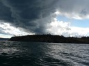 Localised passing storm en route to Spring Bay