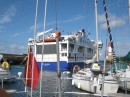 Ferry turning in Port Tudy on Ile de Groix