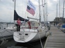 eSight flag flying for the Directors meetings in St Malo and the USA flag for Janie!