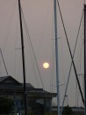 Smoke layer obscures the sun. This was Campbell River and the fires were inland