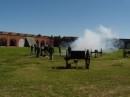 Firing the cannons at Fort Pulaski