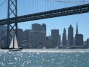 San Francisco from south of the Bay Bridge on a rare warm sunny day.