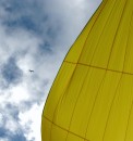 Our yellow spinnaker. One of our big sails.