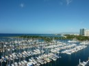 The view of Honolulu from our condo and view of the marina. 