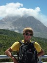 Michael at the still active Soufriere Hills Volcano