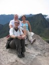 Gail and Tony, with our friend Rachel (from Spain) at the top of Wayna Picchu.