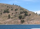 View of Taquile Island from a distance.