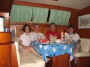 Gail & Tony sailing in the Grenadines with brothers Dennis & Bruce, Dec 2008