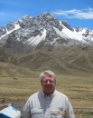Tony at the top of the pass over the Andes Mountains.