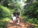 Our son, Garrow, and Chris Gross in the forest.