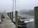 Picture of sv Abigail Grace tied off in the fog
