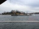 Passed barge with dozer on our way out of Solomons Island to Mills Creek
