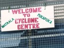 A new cyclone shelter.  Pukapuka was severely damaged in 2006 by a severe cyclone and the population dropped from 800 to 400 with evacuations, and people didn