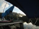 Cruising through Doubtful Sound; there were many waterfalls
