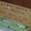 An unusual notice on the Claytons bath!