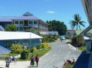 The centre of Funafuti - the 3-storey Government building in the background