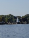 We anchor for the night in front of the lighthouse in Havre de Grace and break open a bottle of wine. We have arrived! 