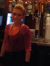 Meanwhile, inside the warm, we are served by the delightful Kristie, dressed as Madonna tonight because it is 80s Night at Fuego. (Fuego, Flagler Beach FL)