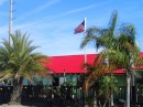 Whoa!!! Back at the marina we find that the new roof at Hurricane Pattys has finally been fully installed, and that gorgeous sunshine reflecting off the new red roof bodes well for a very bright New Year. (Hurricane Pattys, St. Augustine FL)