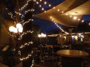We exit the restaurant through The Backyard at Meehans, which is strung with a myriad of fairy lights. (Meehans Irish Pub, Historic St. Augustine FL)