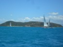 Boat traffic is fairly heavy as we head out of Port Moselle, Noumea.