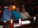 Jim, Ann, and Ken (right) make one more stop at Hurricane Pattys before Ken must leave.