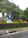 Charlie the Tuna (the tuna with good taste)  stands proudly before the Starkist tuna cannery on the other side of the harbor from us near Pago Pago.