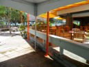 Outdoor dining area at Sadies-by-the-Sea. 