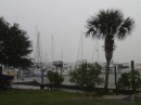 After an exotic excursion to Flagler Beach, we return to our old stomping grounds -- Hurricane Pattys and Rivers Edge Marina -- in some rainy weather. (Rivers Edge Marina, St. Augustine, Florida)