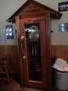 This rather grand grandfather clock greets customers inside the entryway at Aunt Kates.